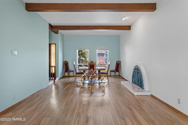 24 Crest Cir, Yakima, WA 98908 - dining room featuring beam ceiling and wood finished floors