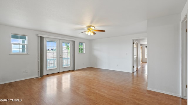 40 Vista Verde Dr, Yakima, WA 98901 - spare room with ceiling fan, french doors, light wood finished floors, and baseboards