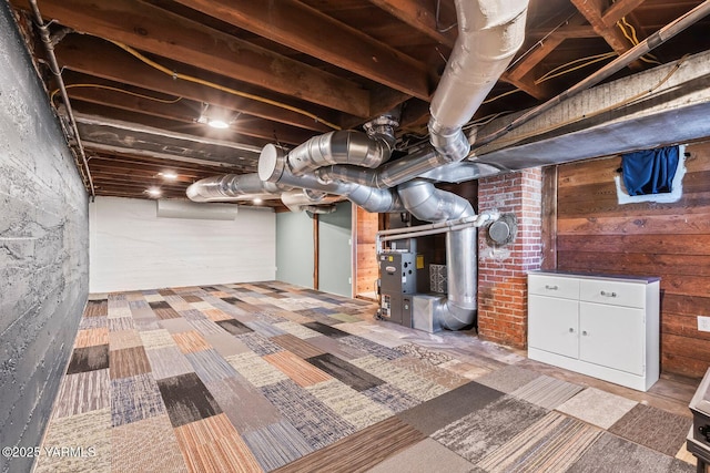 finished basement with heating unit