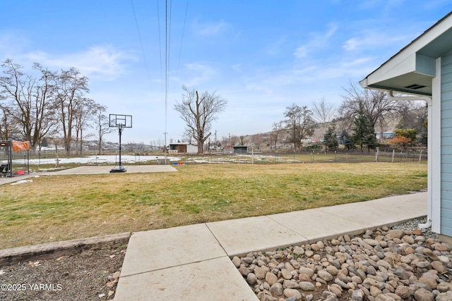 view of yard with fence