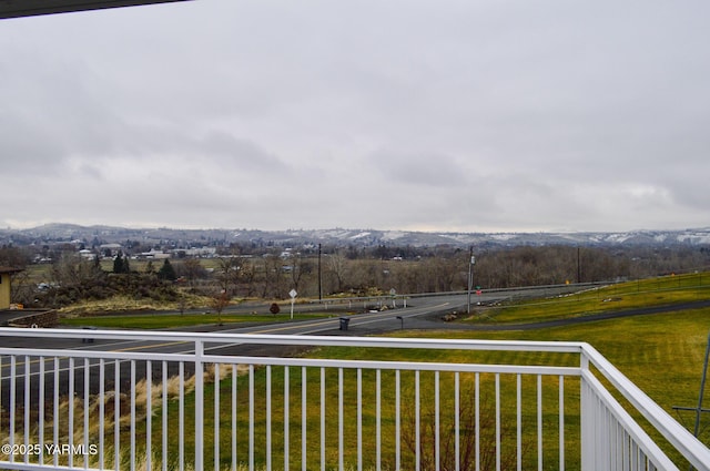 balcony featuring a rural view