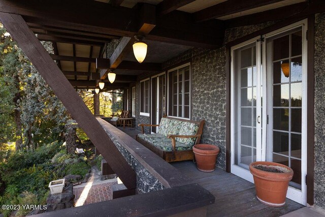 view of patio featuring french doors