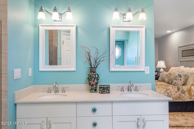 621 Friedline Rd, Yakima, WA 98908 - bathroom with double vanity and recessed lighting