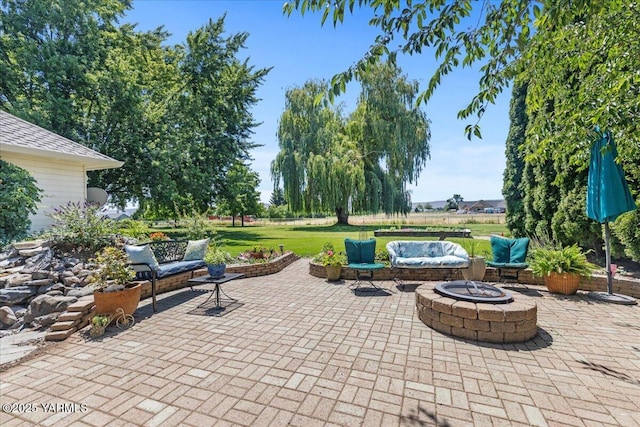 621 Friedline Rd, Yakima, WA 98908 - view of patio featuring an outdoor fire pit