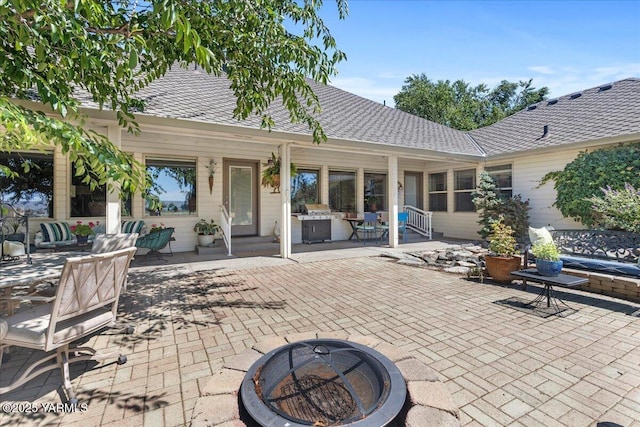 621 Friedline Rd, Yakima, WA 98908 - view of patio / terrace featuring an outdoor fire pit