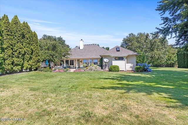 621 Friedline Rd, Yakima, WA 98908 - rear view of property featuring a yard and a chimney