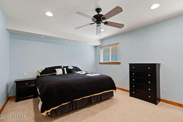 5310 W Lincoln Ave, Yakima, WA 98908 - bedroom with recessed lighting, carpet floors, and ceiling fan