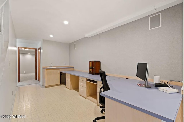 5310 W Lincoln Ave, Yakima, WA 98908 - home office with recessed lighting and light floors
