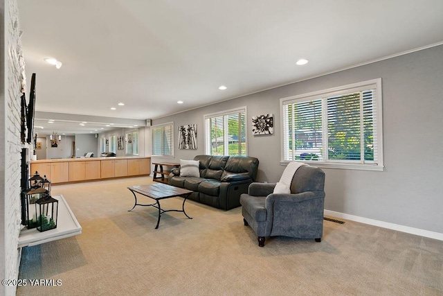 5310 W Lincoln Ave, Yakima, WA 98908 - living room featuring light colored carpet and recessed lighting