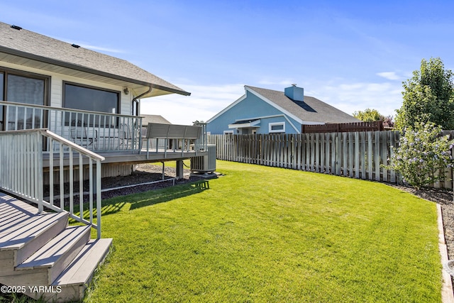 5504 Pear Butte Dr, Yakima, WA 98901 - fenced backyard with a deck