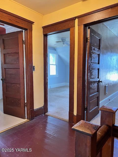 3 S Elm St, Toppenish, WA 98948 - hallway with baseboards and vaulted ceiling