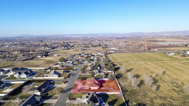 bird's eye view with a residential view and a rural view