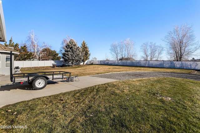 view of yard featuring fence