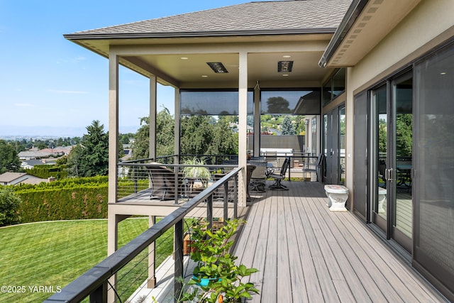5506 Marilane St, Yakima, WA 98908 - wooden deck featuring outdoor dining area and a yard