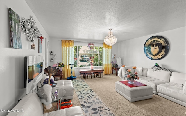 7610 Summitview Ave Unit 6, Yakima, WA 98908 - carpeted living room featuring a textured ceiling and a glass covered fireplace