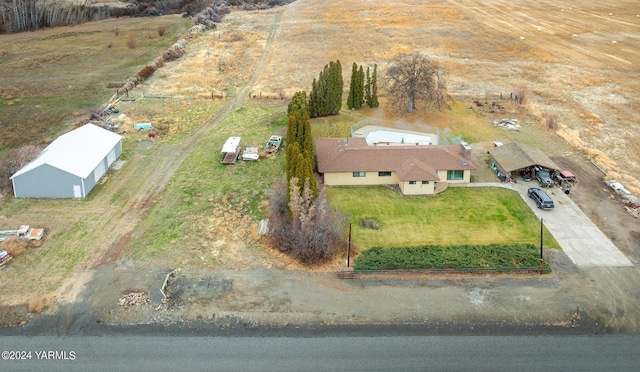 bird's eye view with a rural view