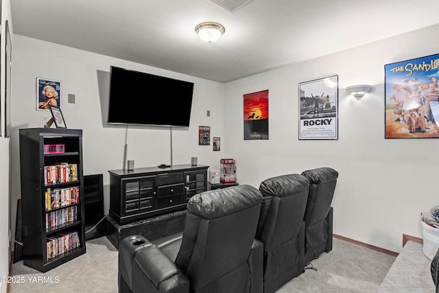 191 Alteejen Rd, Zillah, WA 98953 - home theater room with baseboards, visible vents, and light carpet