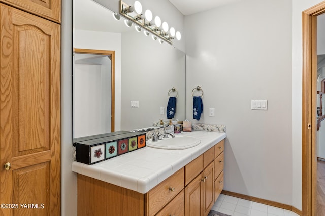 191 Alteejen Rd, Zillah, WA 98953 - bathroom with baseboards, tile patterned flooring, and vanity
