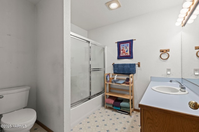 5304 Channel Dr, Yakima, WA 98901 - bathroom featuring vanity, shower / bath combination with glass door, and tile patterned floors