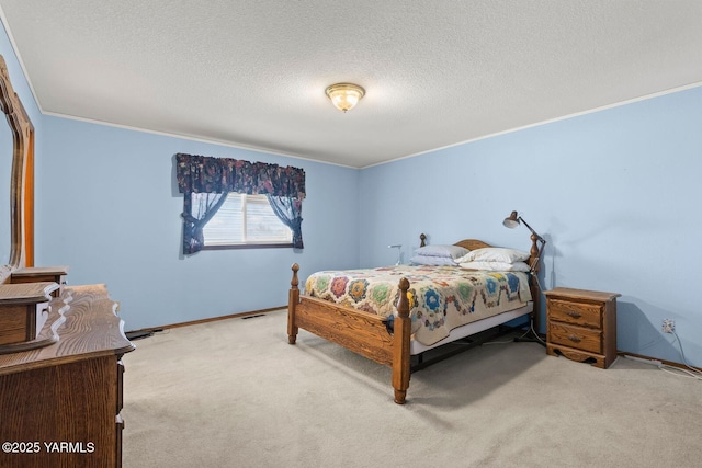 5304 Channel Dr, Yakima, WA 98901 - bedroom with carpet, crown molding, and a textured ceiling