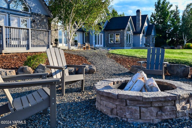 15783 Fisk Rd, Yakima, WA 98908 - view of patio with a fire pit