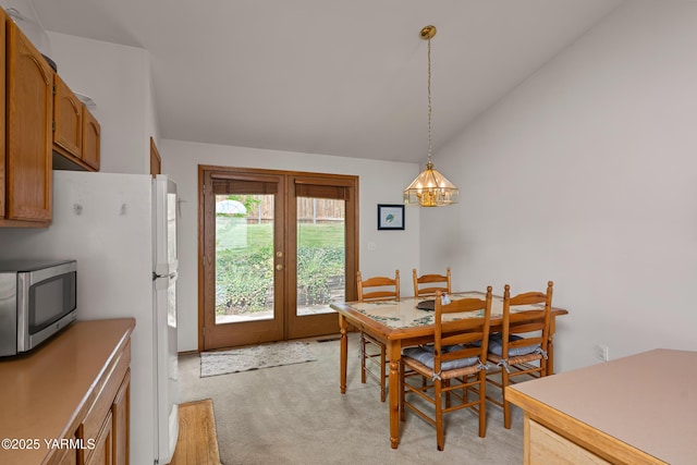 2 N 74th Ave, Yakima, WA 98908 - dining room with vaulted ceiling, light colored carpet, and french doors
