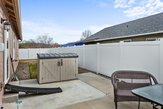 view of patio with a fenced backyard