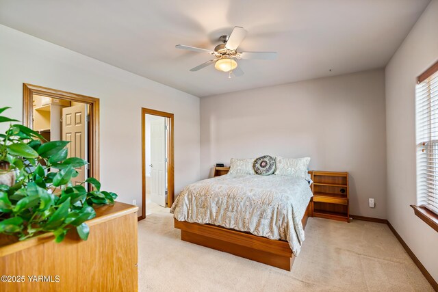 9307 Torrey Pines Ln, Yakima, WA 98908 - bedroom featuring light colored carpet and a ceiling fan