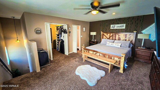 1391 Lancaster Rd, Selah, WA 98942 - carpeted bedroom with a spacious closet and ceiling fan