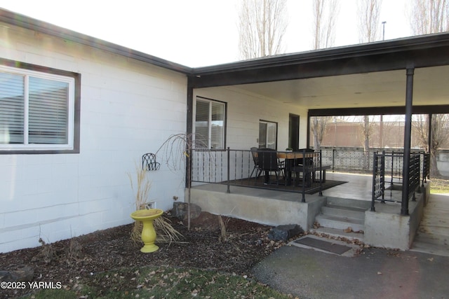 view of patio / terrace featuring covered porch