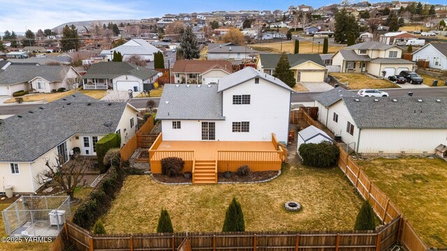 drone / aerial view with a residential view