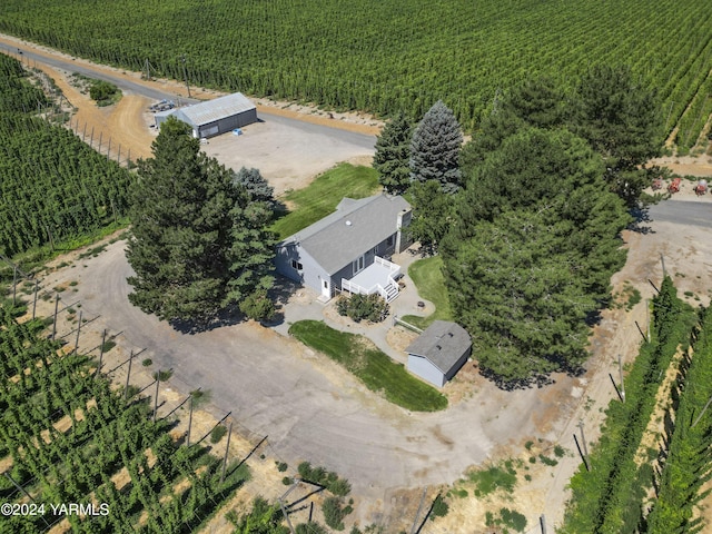 aerial view featuring a rural view