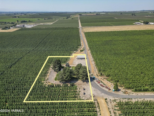 bird's eye view with a rural view