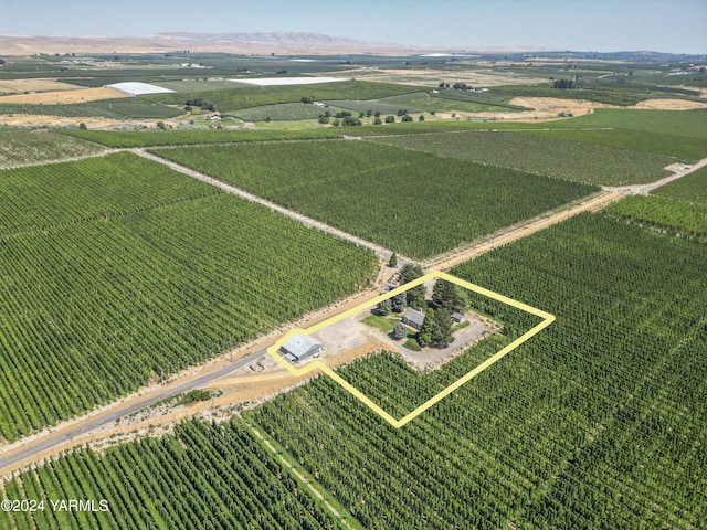 drone / aerial view with a rural view