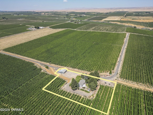 drone / aerial view with a rural view