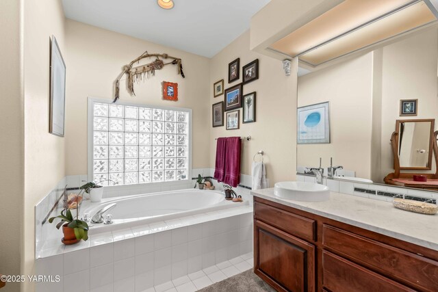 131 Katie Ln, Selah, WA 98942 - bathroom featuring a bath, vanity, and tile patterned floors