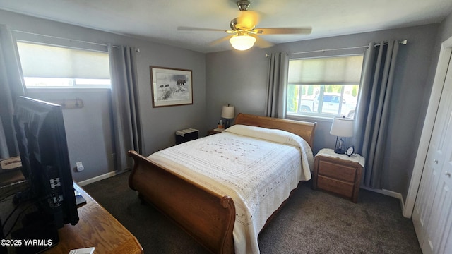 15911 Fisk Rd, Yakima, WA 98908 - bedroom featuring carpet, a ceiling fan, and baseboards