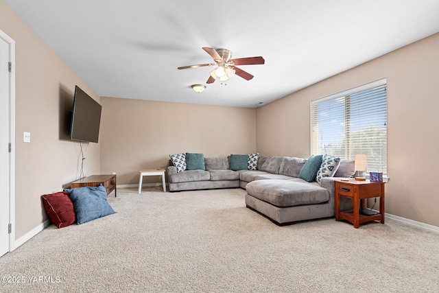 310 W Riverview Ave Unit C, Selah, WA 98942 - carpeted living area with ceiling fan and baseboards