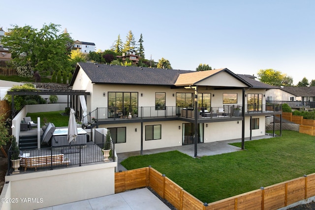 7902 Poplar View Way, Yakima, WA 98908 - back of house featuring a balcony, stucco siding, a patio area, and stairs