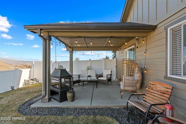 view of patio / terrace featuring a fenced backyard