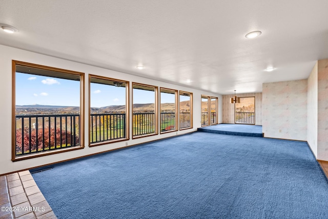 interior space with visible vents and a mountain view