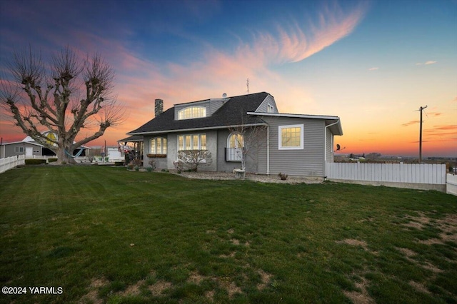 31 Gilbert Rd, Zillah, WA 98953 - back of house at dusk with a chimney