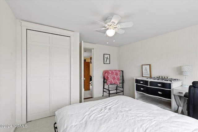 31 Gilbert Rd, Zillah, WA 98953 - bedroom with a closet, carpet flooring, and a ceiling fan