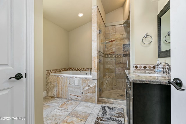 921 Tibbling Rd, Selah, WA 98942 - full bathroom with a garden tub, vanity, and a shower stall