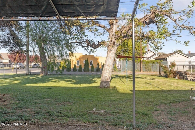 view of yard with fence
