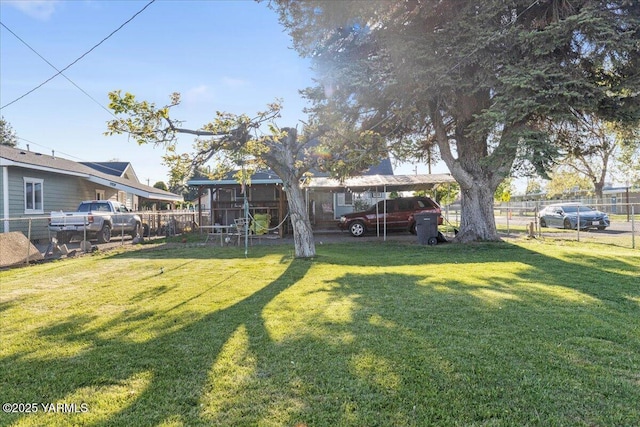view of yard with fence