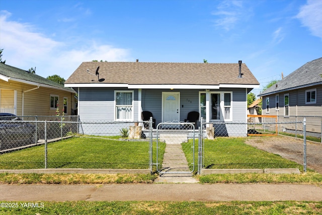708 S 8th St, Yakima, WA 98901 - bungalow featuring a gate, a fenced front yard, a porch, and a shingled roof