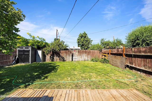 708 S 8th St, Yakima, WA 98901 - fenced backyard with a storage unit and a wooden deck