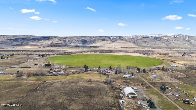 aerial view with a rural view and a mountain view