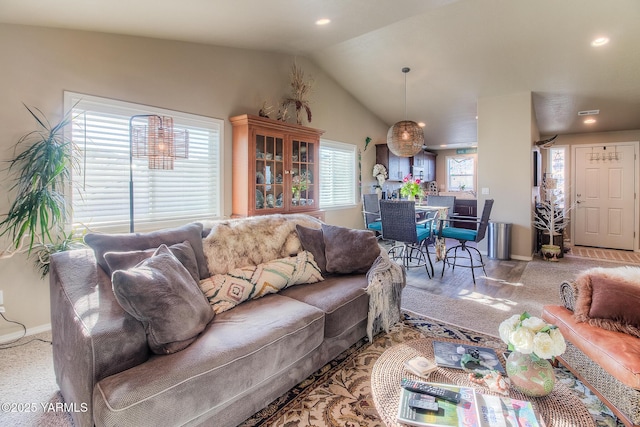 310 S 12th St, Selah, WA 98942 - carpeted living area with vaulted ceiling and recessed lighting